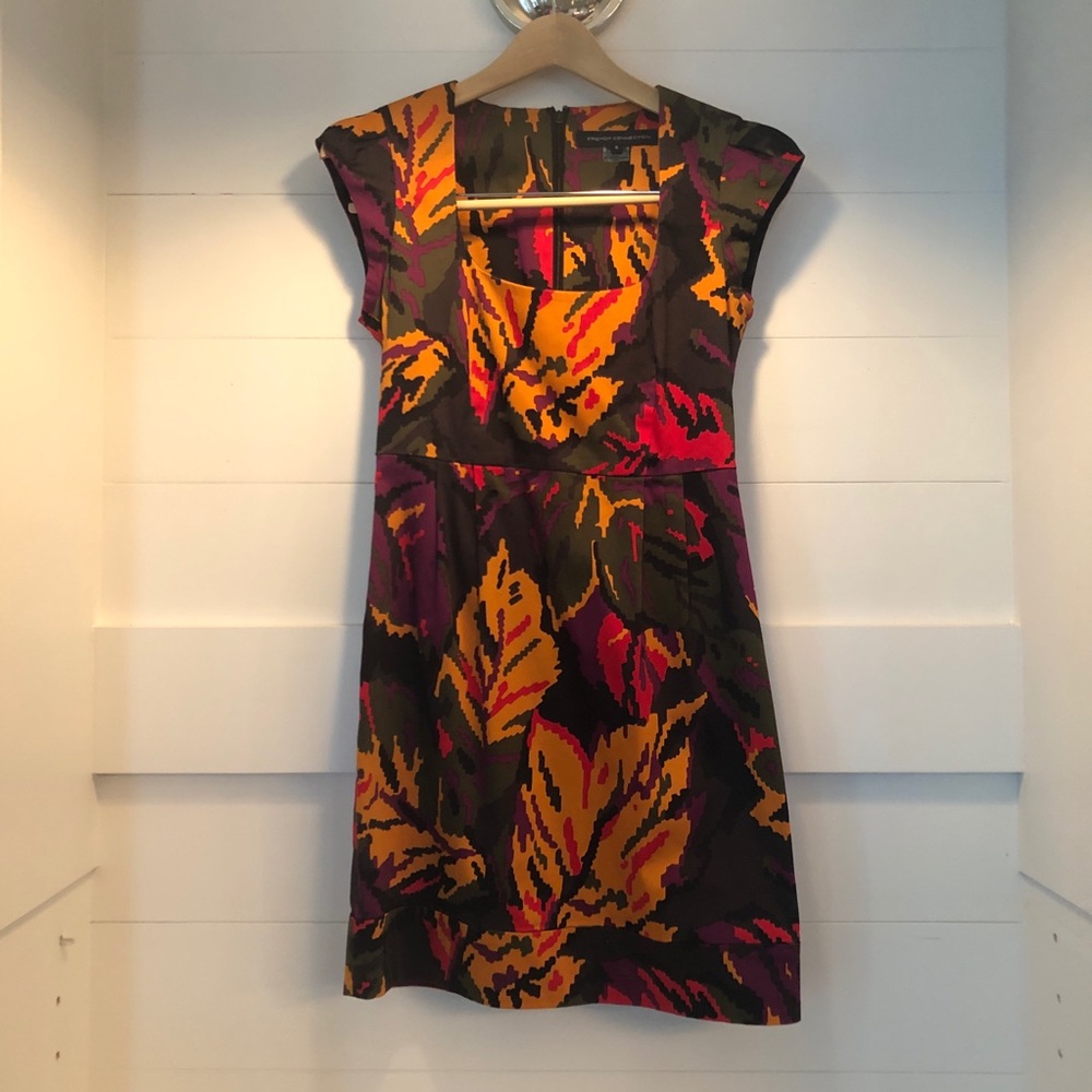 French Connection graphic leaf dress